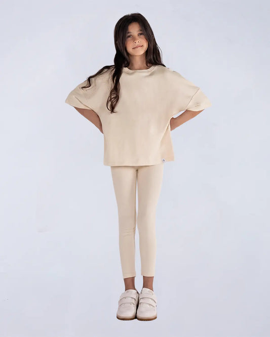 Logo Set (Tee + Leggings) - Camel Beige (Coming soon)