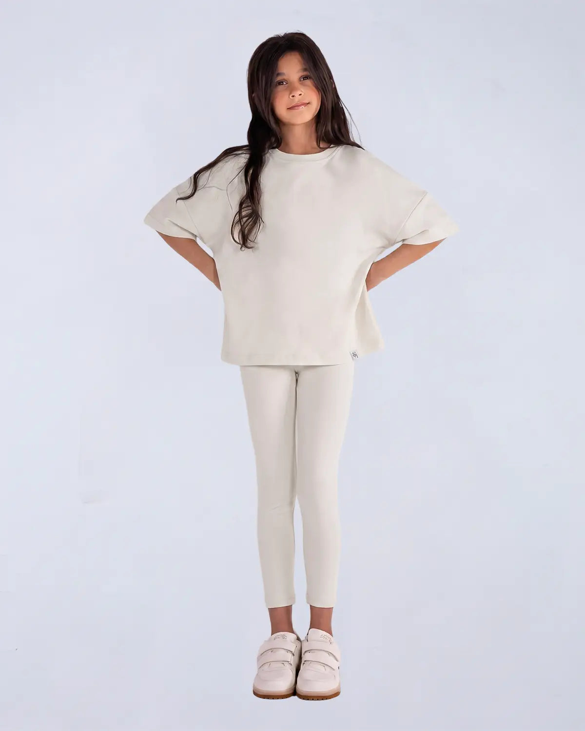 Logo Set (Tee + Leggings) - Ivory Cream
