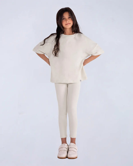 Logo Set (Tee + Leggings) - Ivory Cream (Coming soon)