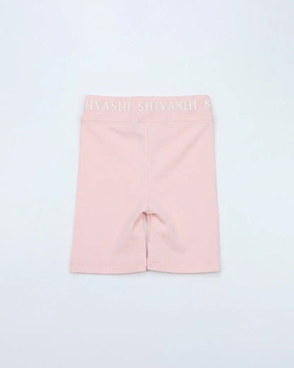 Logo Set (Tee + Bike Shorts) - Soft Pink